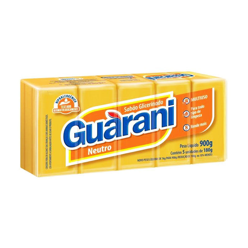 Sabão em Barra Guarani Neutro 5x180g