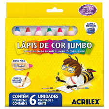 LAPIS DE COR JUMBO ACRILEX 6 CORES SEM COR