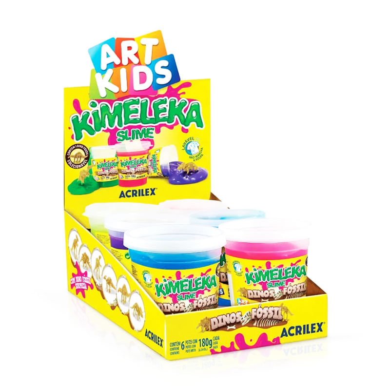 Kimeleka Acrilex Dinos Fóssil Azul 180g 1un