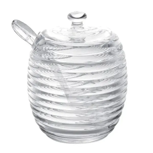 Açucareiro Colmeia De Cristal Com Colher E Tampa  210ml