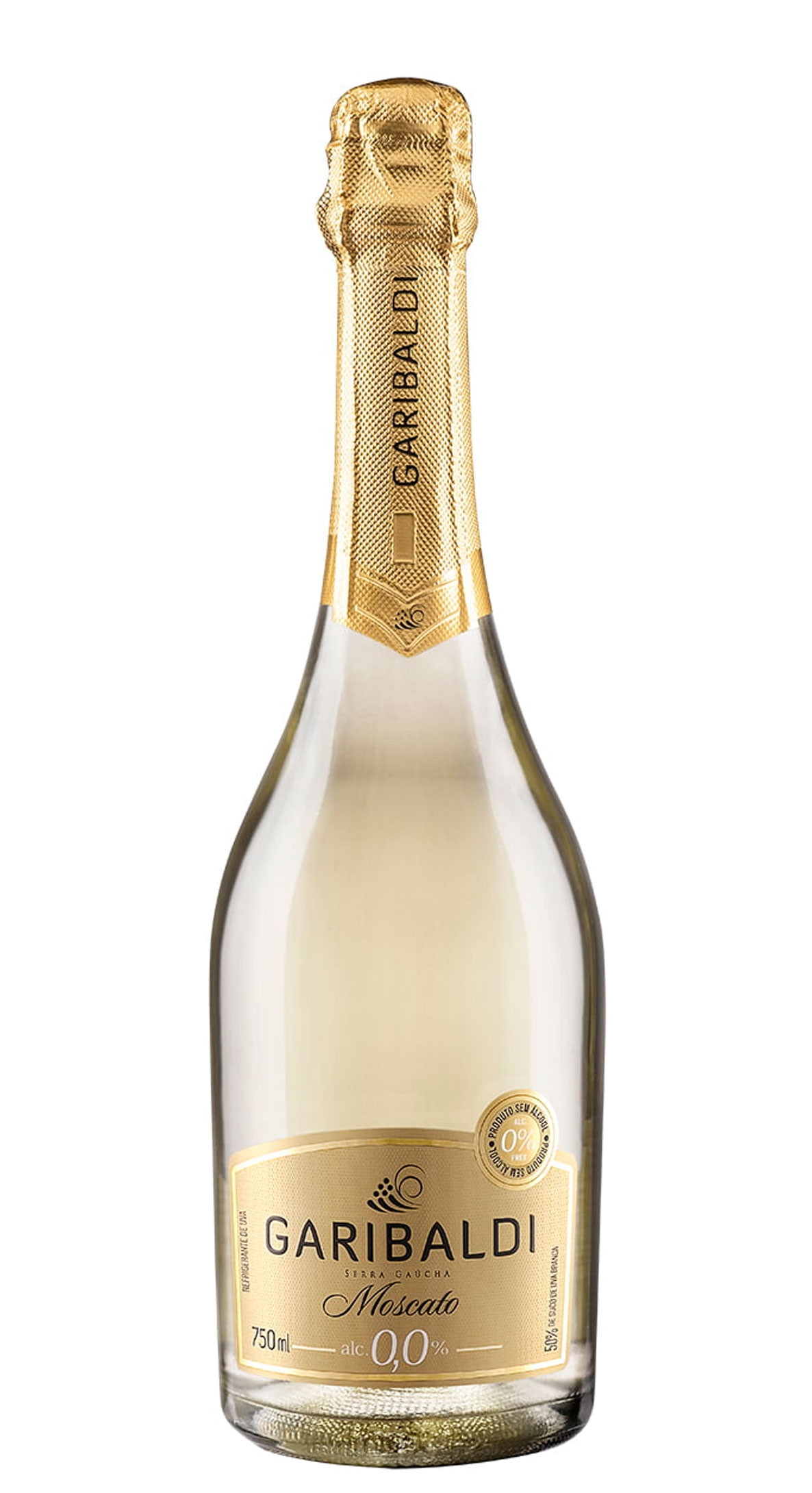 Espumante Garibaldi Moscato Zero Álcool Branco 750ml