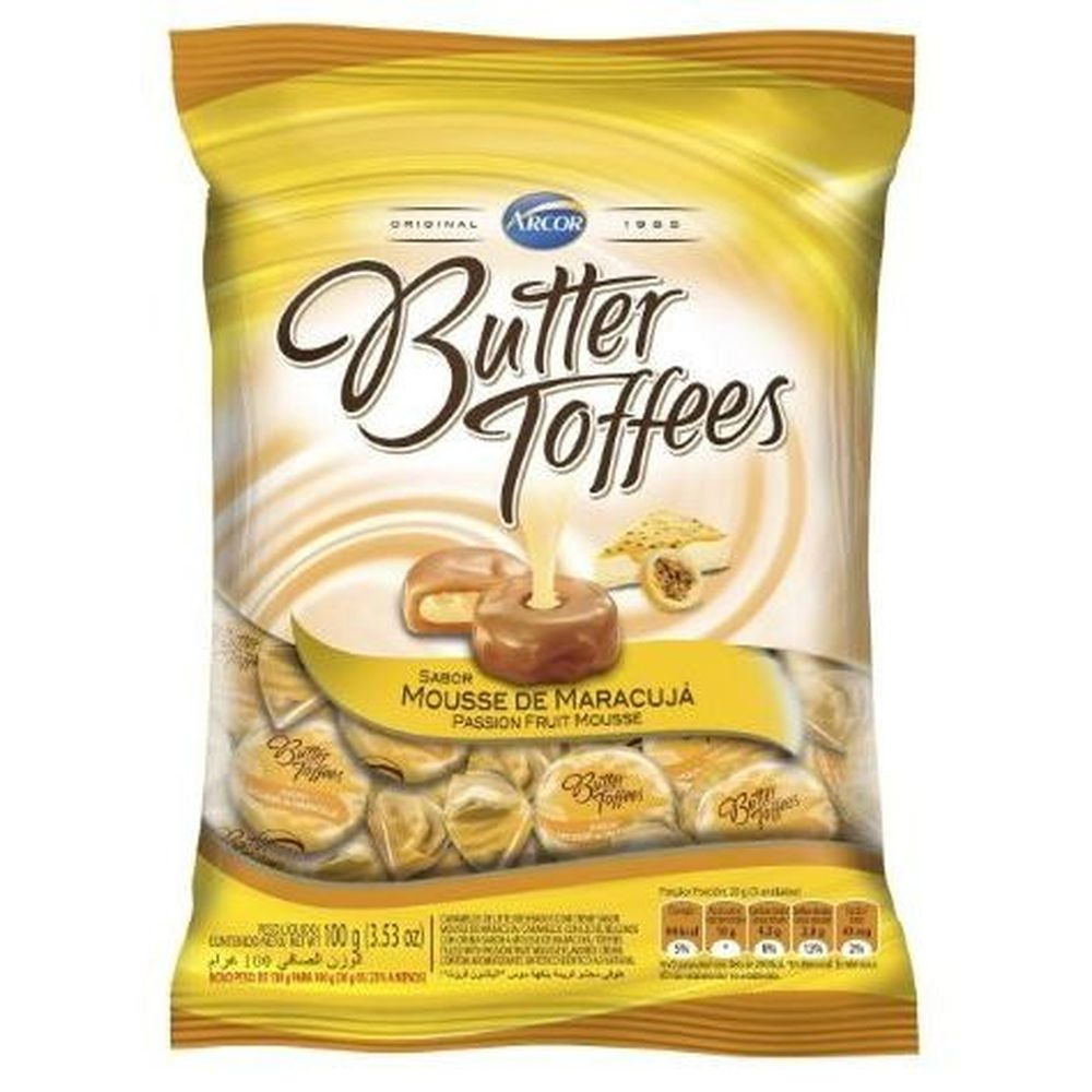 BALA ARCOR BUTTER 100G TOFFE MARACUJA
