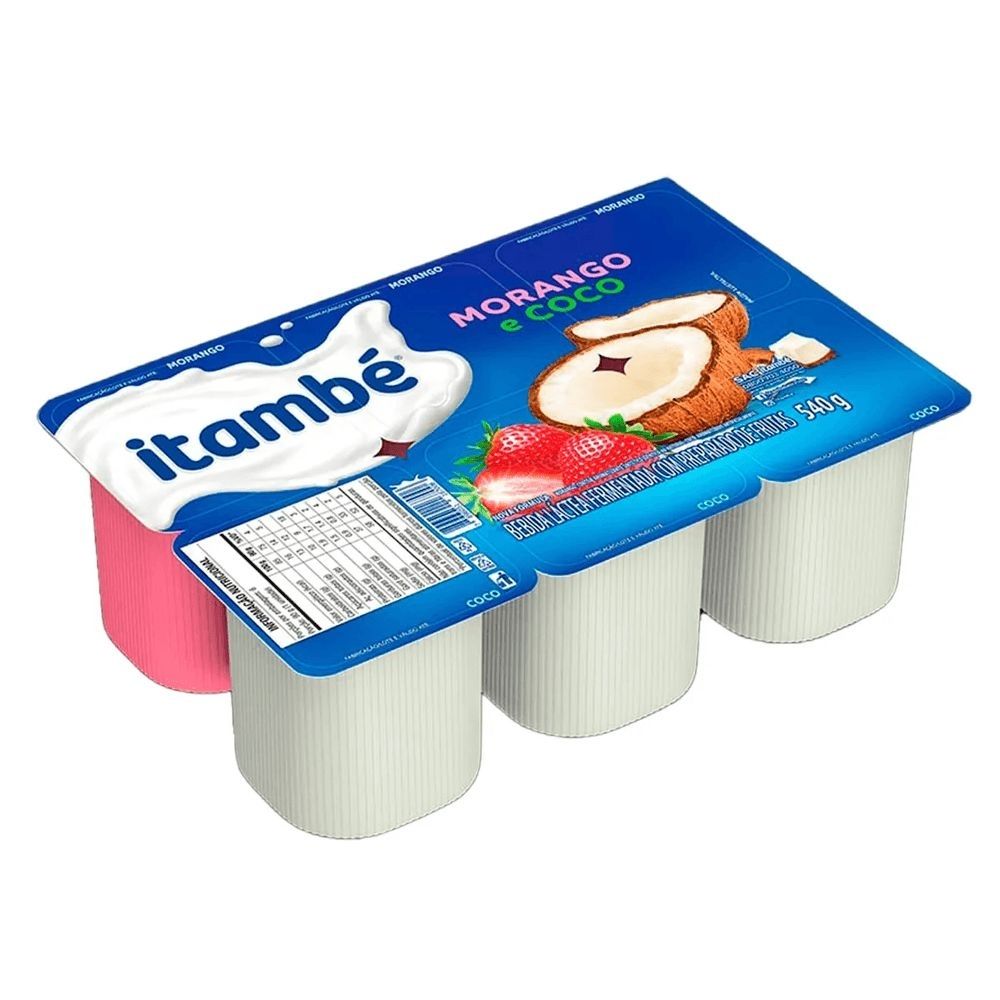 Bebida Láctea Itambé Morango e Coco Bandeja 540g