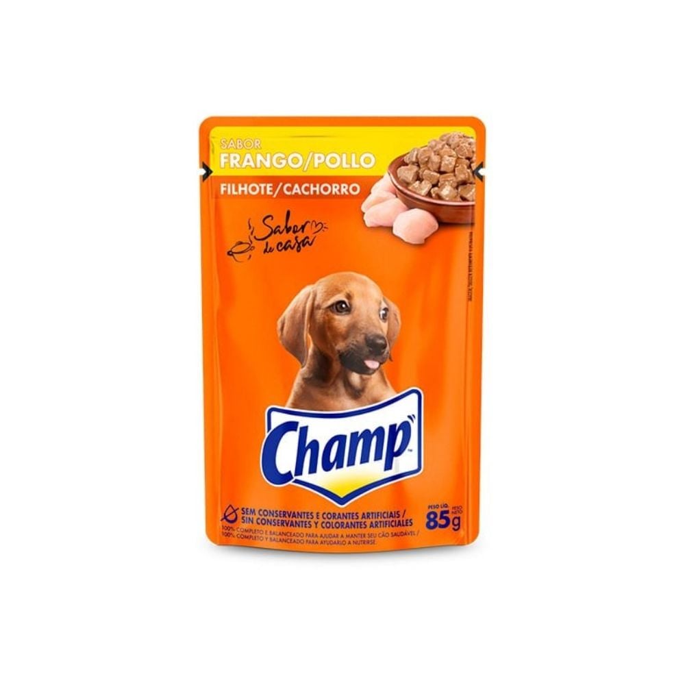 Ração Champ Filhotes Frango Sachê Cães 85g