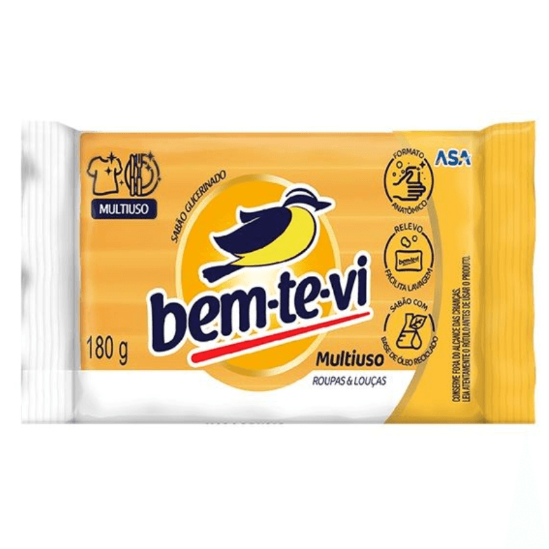Sabão em Barra Bem-te-vi Neutro 180g