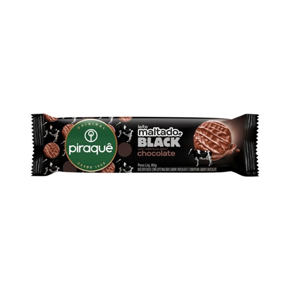 Biscoito Piraque Leite Maltado Black 80g