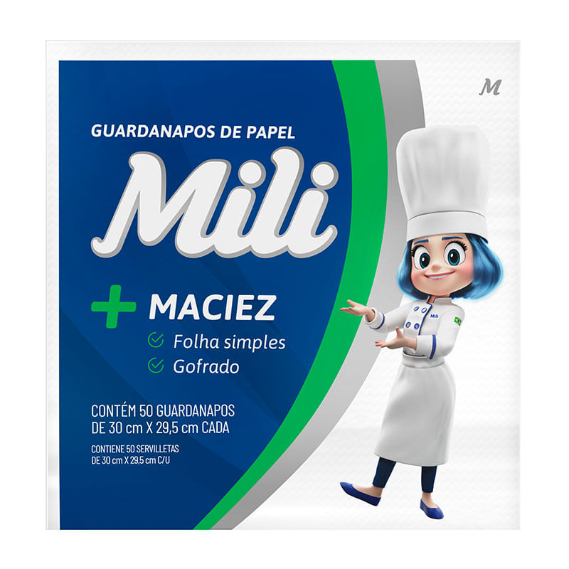 Guardanapo Mili 30X29,5cm. com 50un.