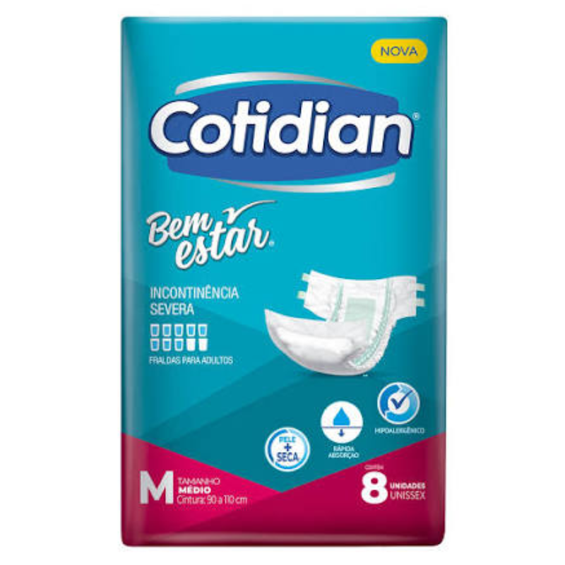 Fralda Descartável Cotidian Classic M 8un