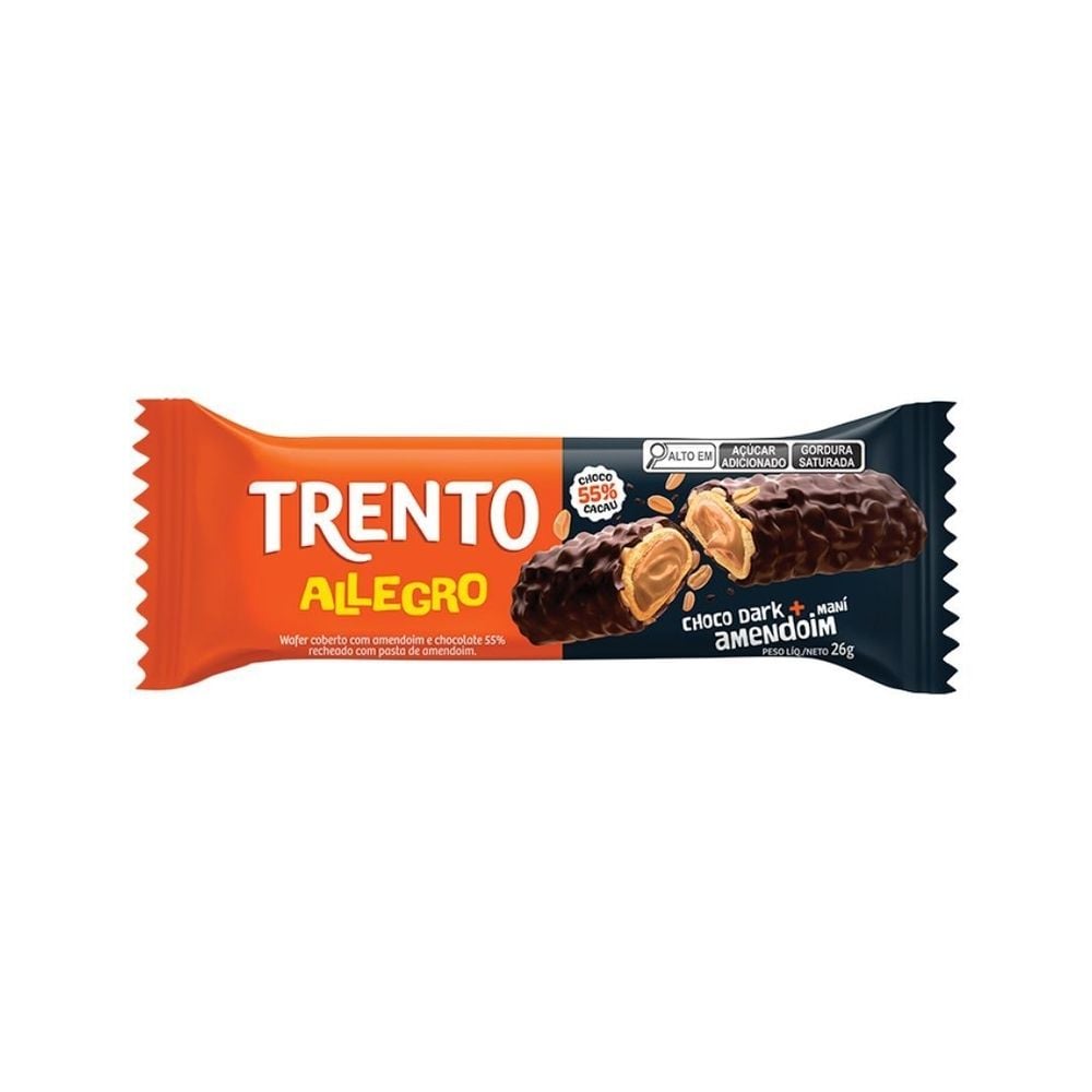 WAFER TRENTO ALLEGRO DARK COM AMENDOIM 26G