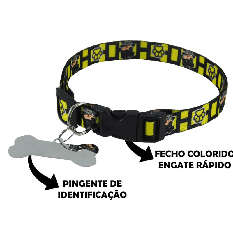  Coleira de Seda Com Placa n2