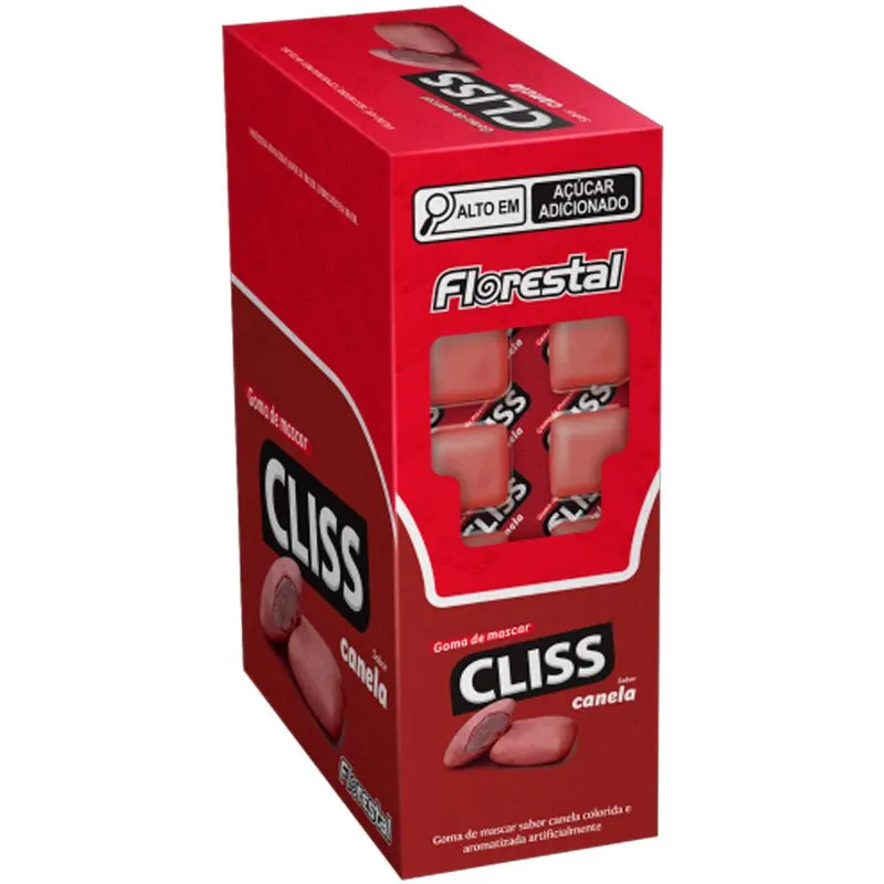 Chiclete Cliss Cartela Canela da Florestal 1x12