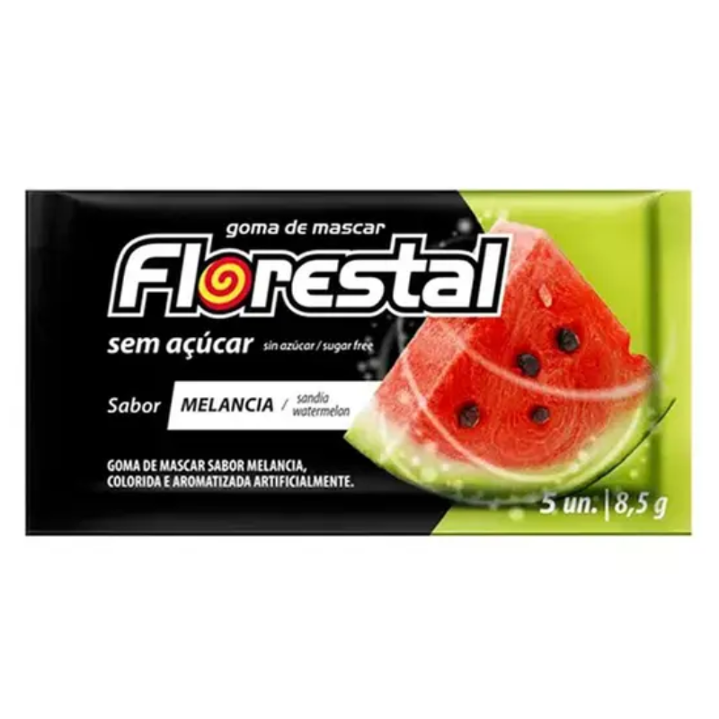 CHICLE MELANCIA S ACUCAR FLORES 1X5UN 