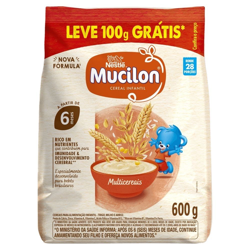 Mucilon Multicereais 500g+100g Grátis