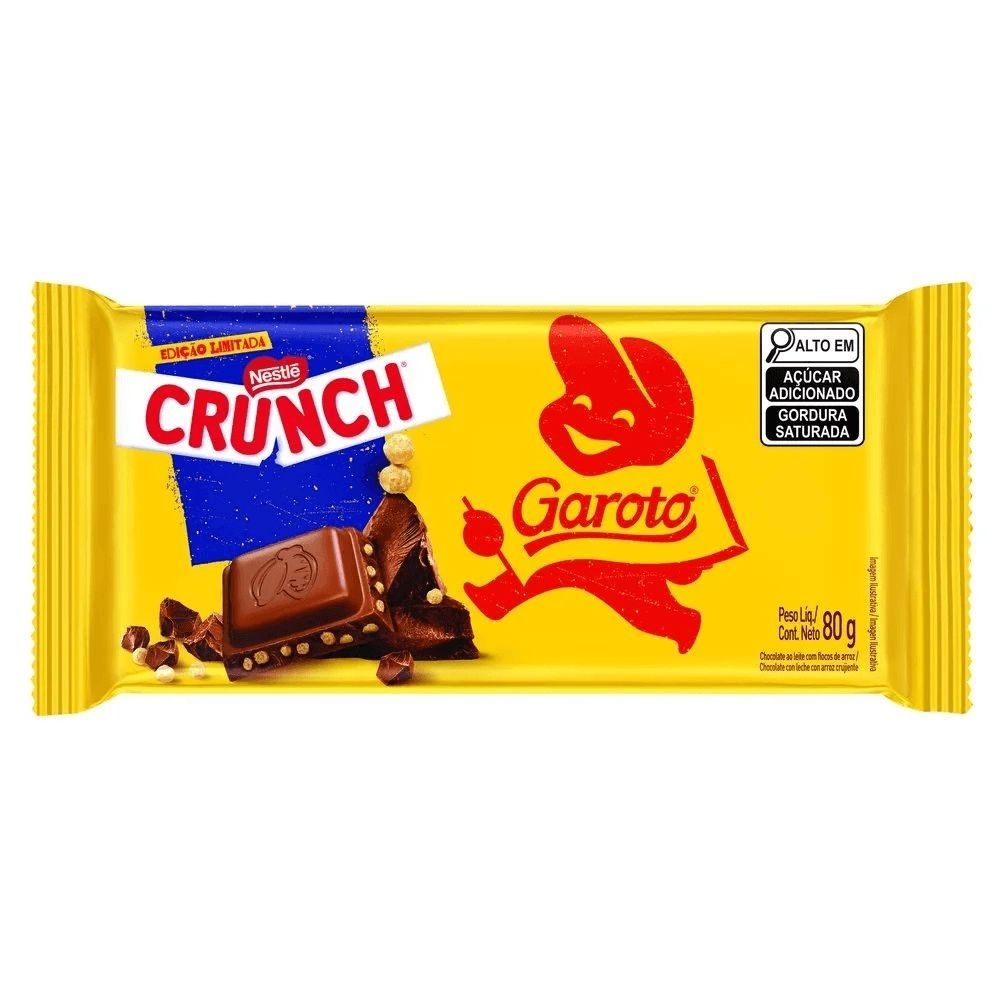 Barra de Chocolate Nestlé 80g Crunch