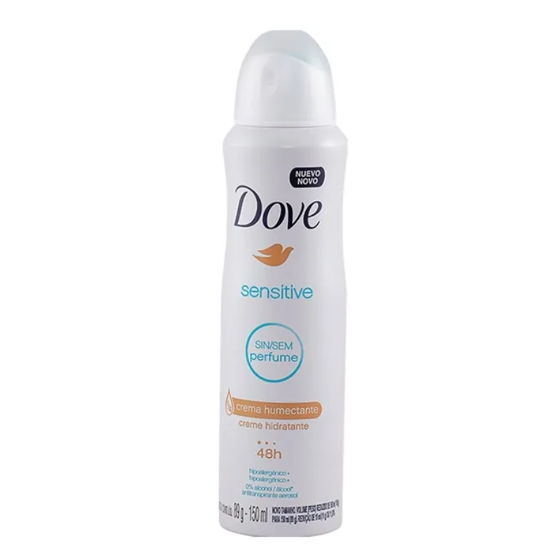 Desodorante Aerosol Dove Sensitive sem Perfume 89g 150ml