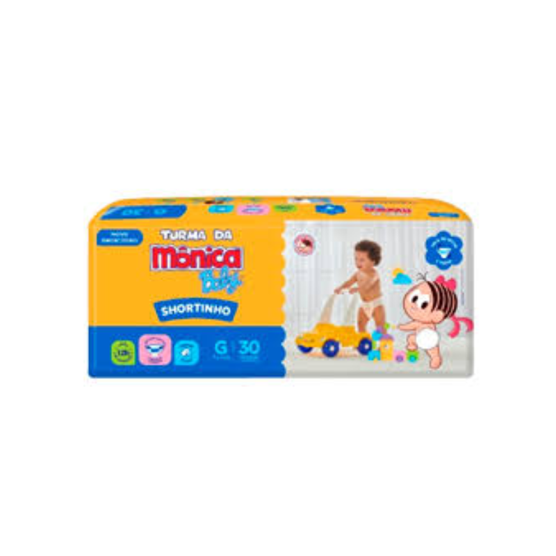 Fralda Turma da Mônica Baby Shortinho Jumbo G 30 Unid.