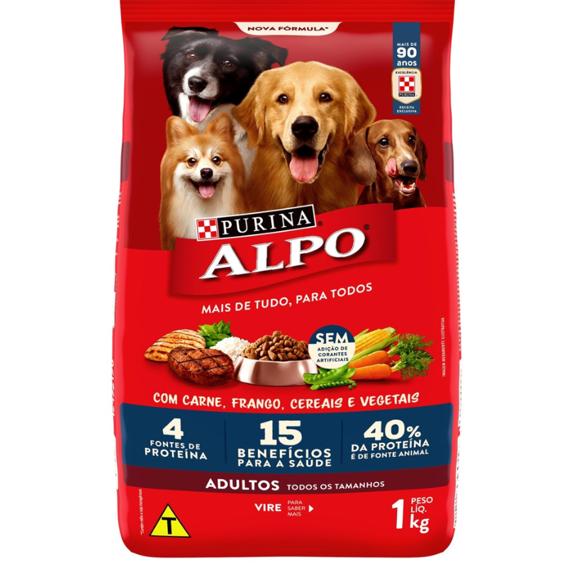 Ração Para Cães Adulto Alpo Carne E Vegetais 1kg