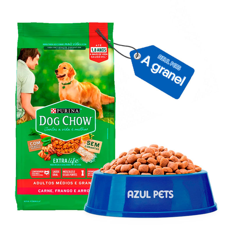Ração Dog Chow Adultos Médios e Grandes Frango e Arroz - Aprox. 500g