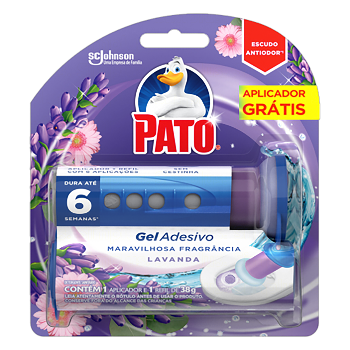 Gel Adesivo Pato com 6 Disso Lavanda