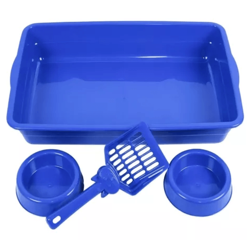 Kit Bandeja Higiênica Alta Azul  