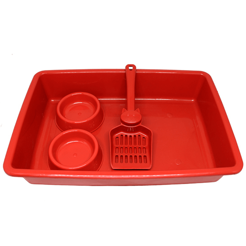 Kit Bandeja Higiênica Alta Vermelho