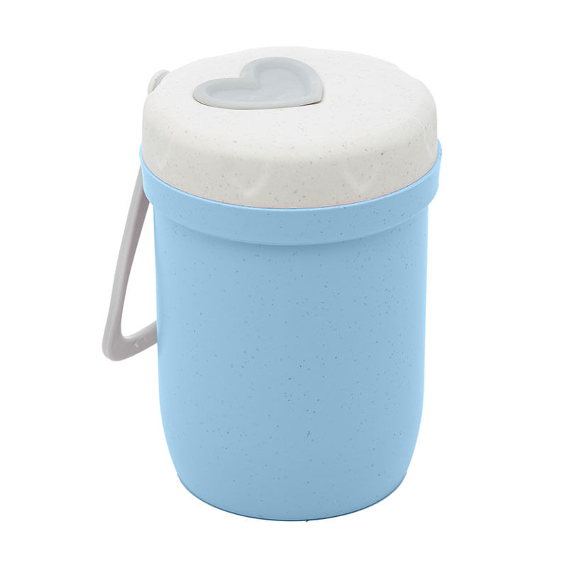 Pote Térmico Bambu e PP com Alça Azul 330ml