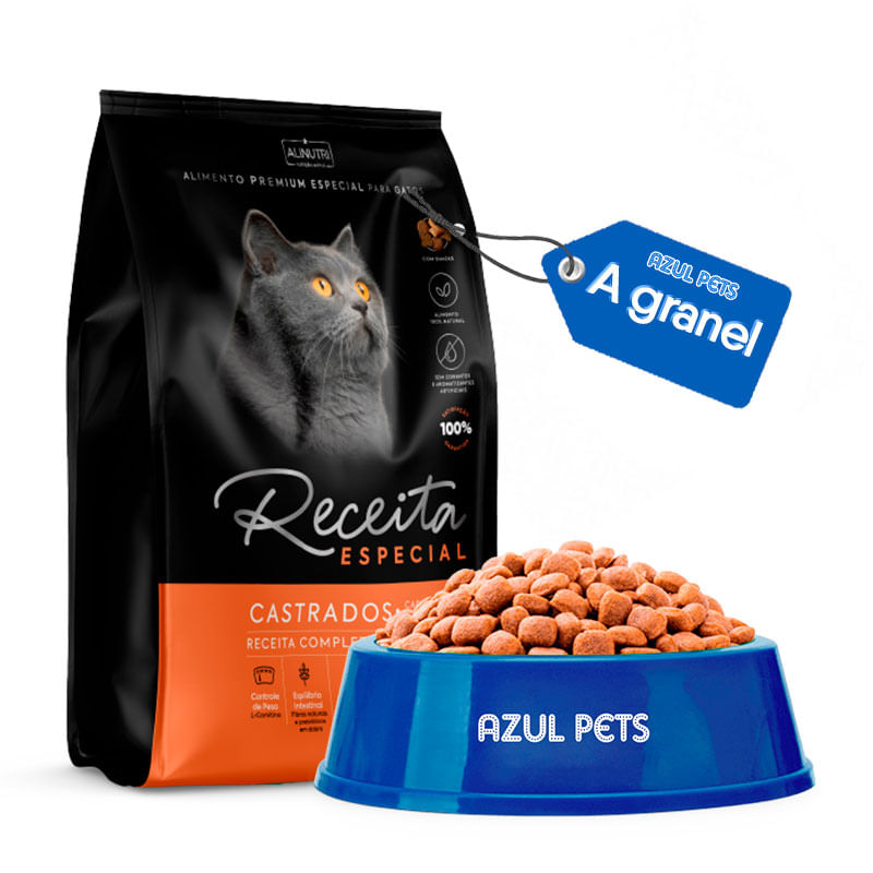 Ração Receita Especial para Gato Adulto Castrado - Aprox. 500g