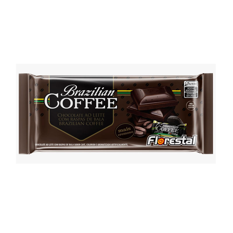 Barra de Chocolate ao Leite Brazilian Coffe Florestal 80g