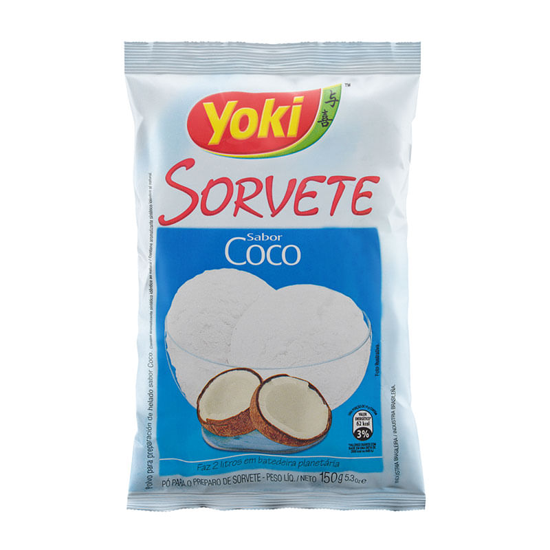 Pó de Sorvete Yoki 150g Coco