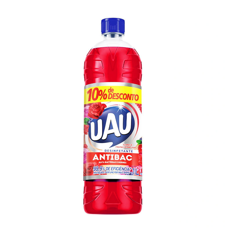 Desinfetante Antibac Uau Flores e Frutas Vermelhas 1L