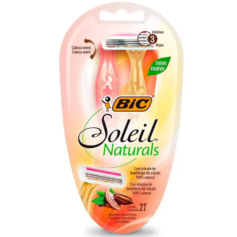 Aparelho De Barbear Bic Soleil Naturals C/2 Unidades