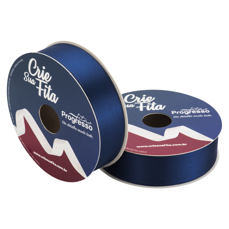 Fita Cetim Simples Toque Suave CFS007 30mm Azul Marinho