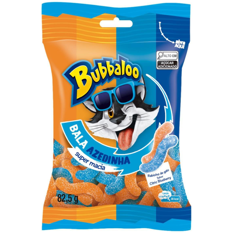 Bala Macia Bubbaloo Citric Blueberry Mix 82,5g