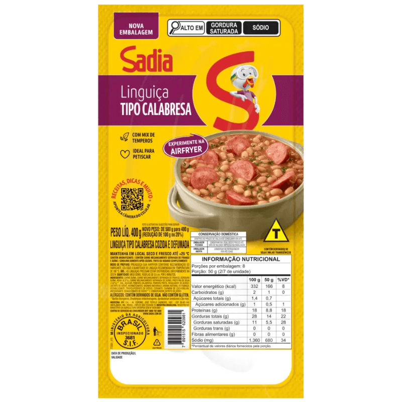 Linguiça Tipo Calabresa Sadia 400g