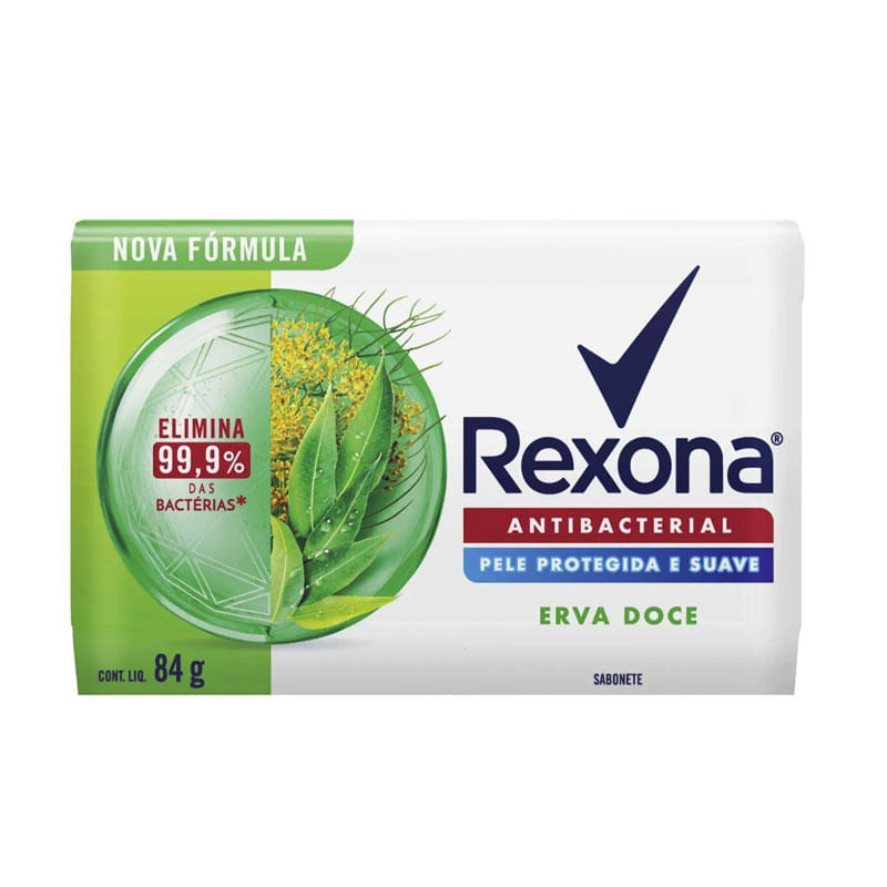 Sabonete Rexona Antibacterial Erva Doce 84g