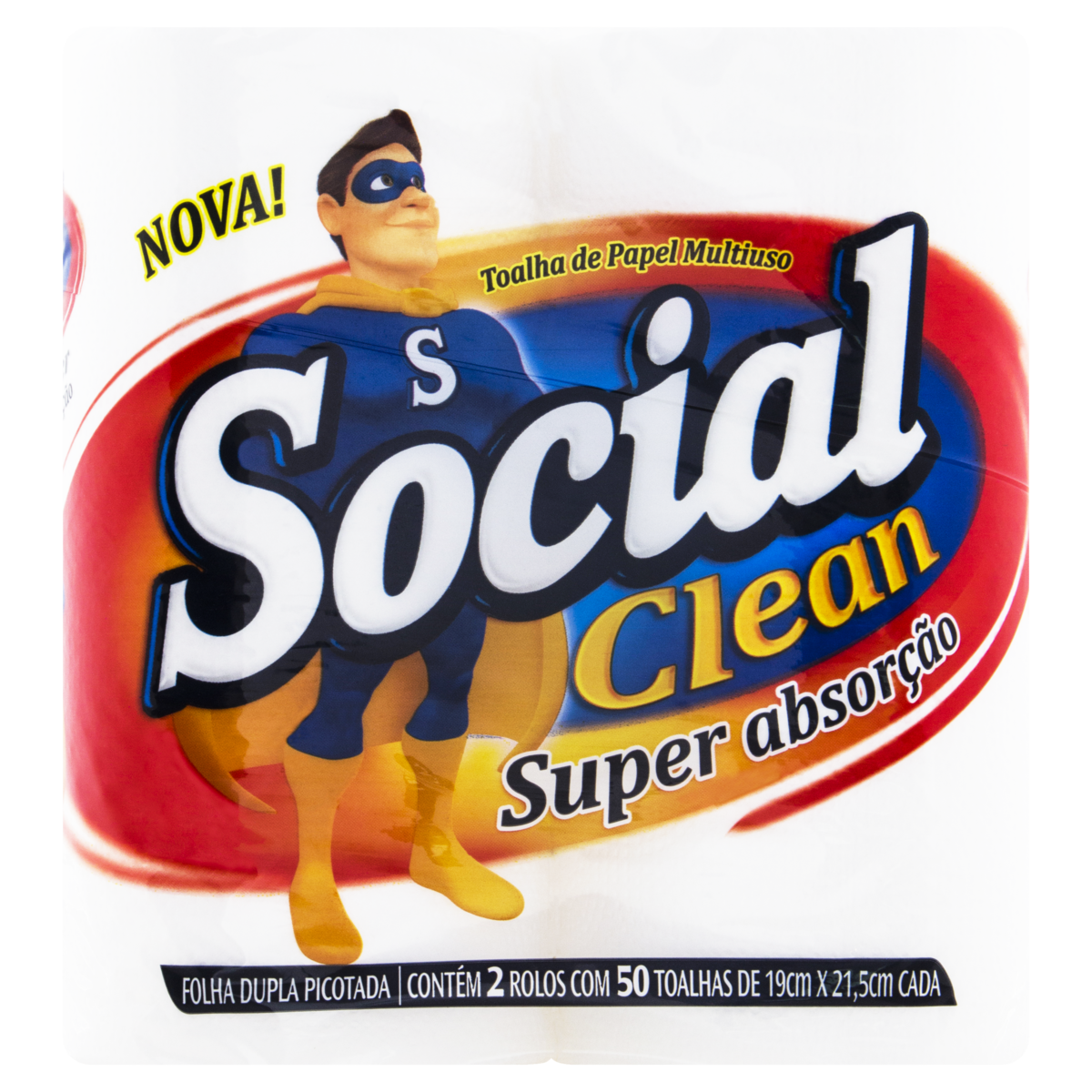 Papel Toalha Social Clean 2x50 Folhas