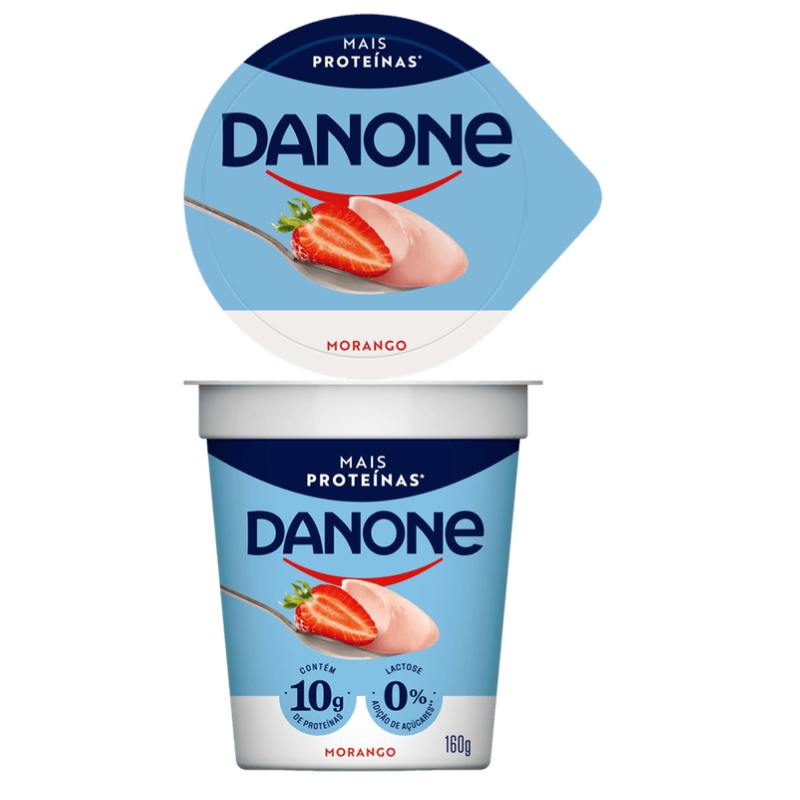 Iogurte Danone 10g de proteínas Morango 160g