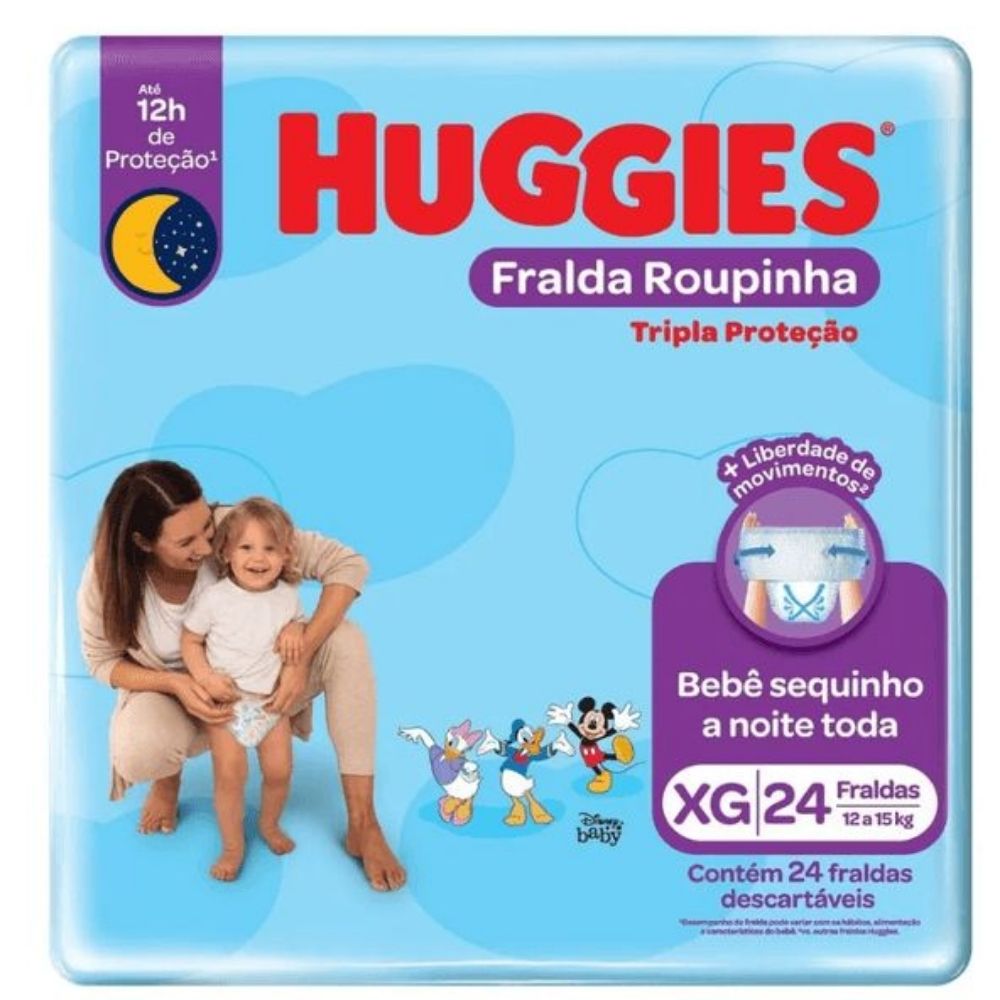 Fralda Descartável  Huggies Tripla Proteção Roupinha XG 24un 