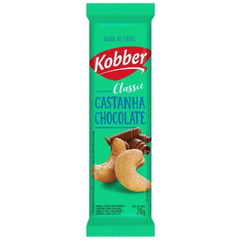 Barra de Cereal Kobber Castanha e Chocolate 20g