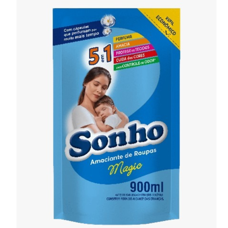 Amaciante Sonho Magic Azul Refil 900ml