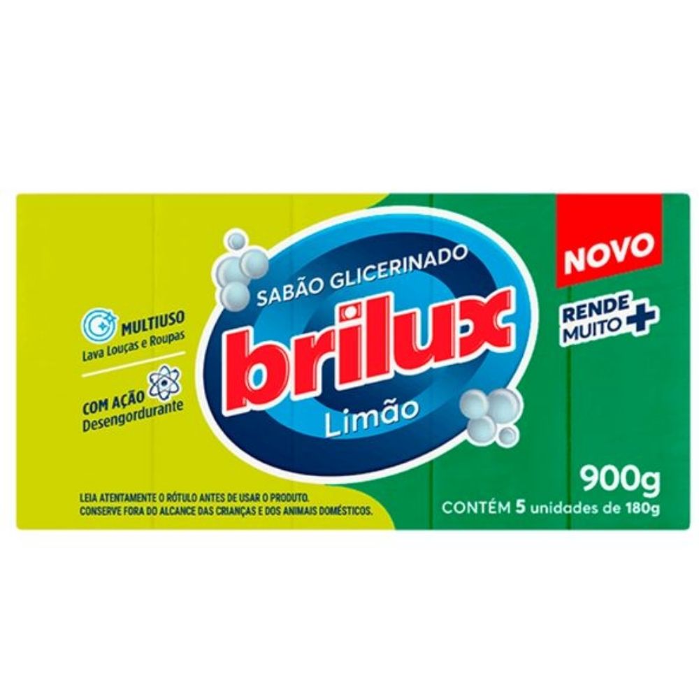 Sabão em Barra Brilux  Limão 900g 