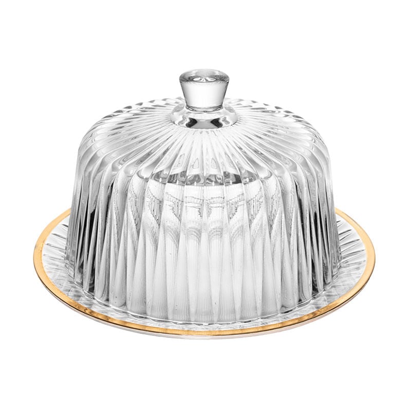 Queijeira de Cristal com Tampa Radial 20x20x12,5
