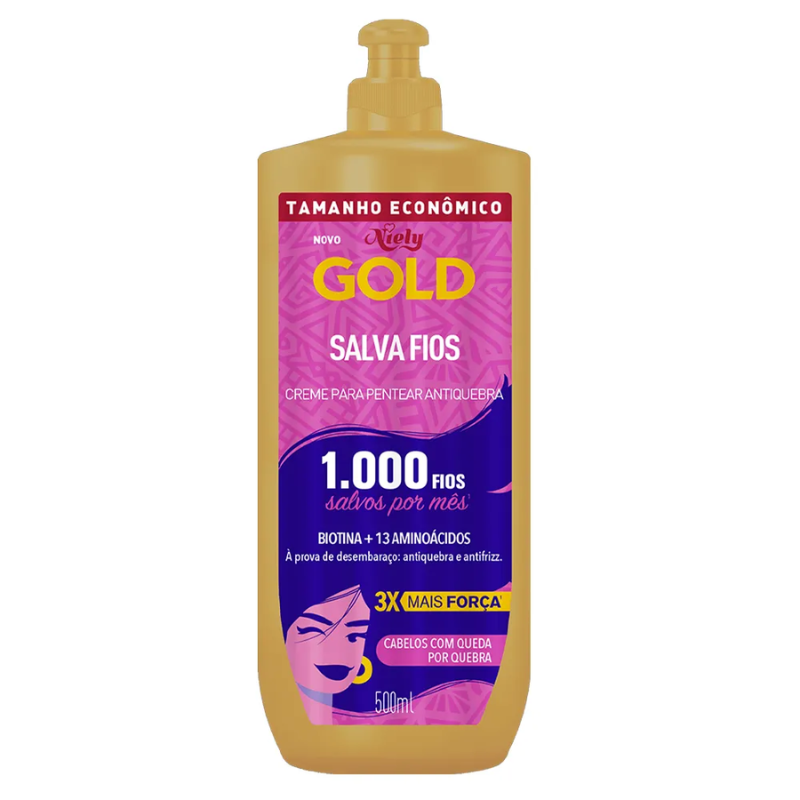 Creme para Pentear Niely Gold Salva Fios 500 ml
