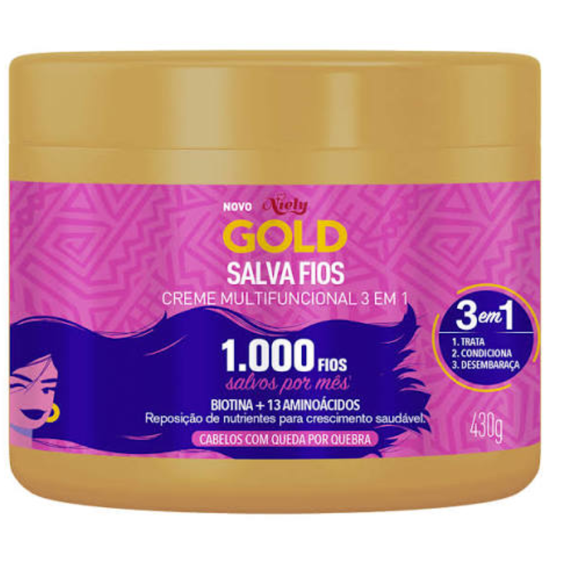 Máscara de Hidratação Niely Gold Salva Fios 430g