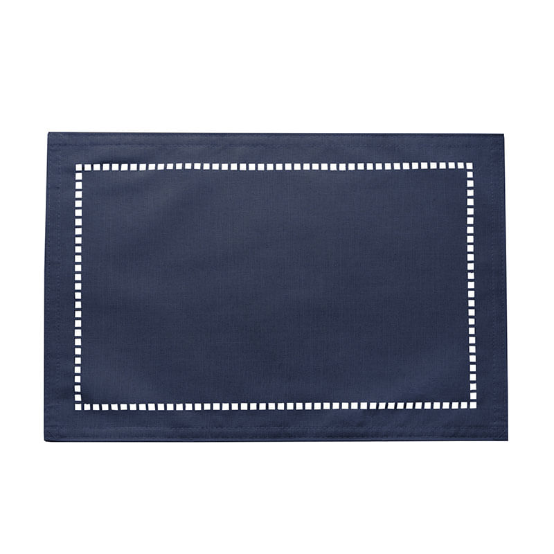 Lugar Americano Poliester Linho Lévis Azul 45x30