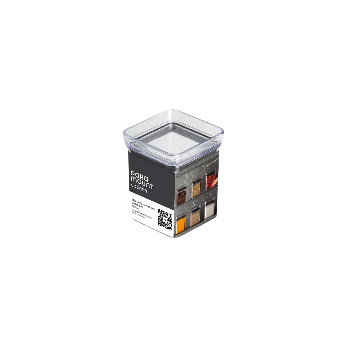 Mini Pote Hermético Lumini Quadrado - 180ml