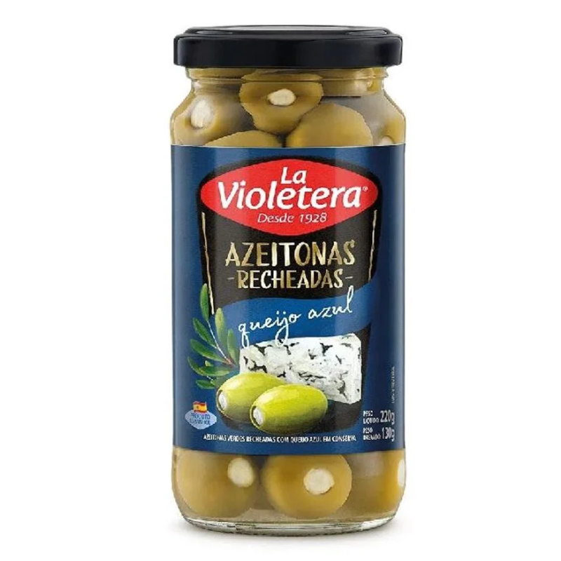 Azeitona Verde em Conserva Recheio Queijo La Violetera 130g
