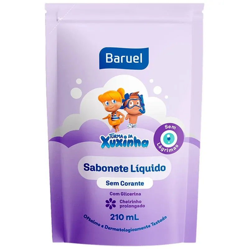 Sabonete Líquido Turma da Xuxinha Sem Corante Baruel 210ml Refil