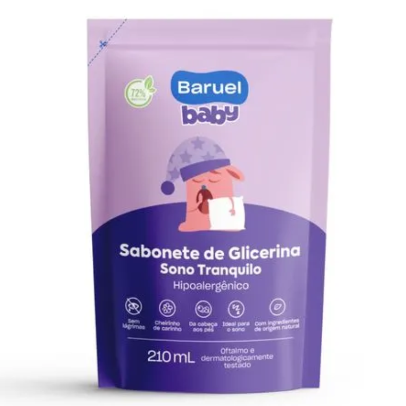 Sabonete Líquido Infantil Baruel Baby Sono Tranquilo Refil 210ml