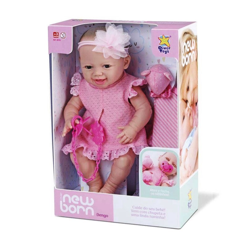 Boneca Diver New Born Dengo Olho Móvel